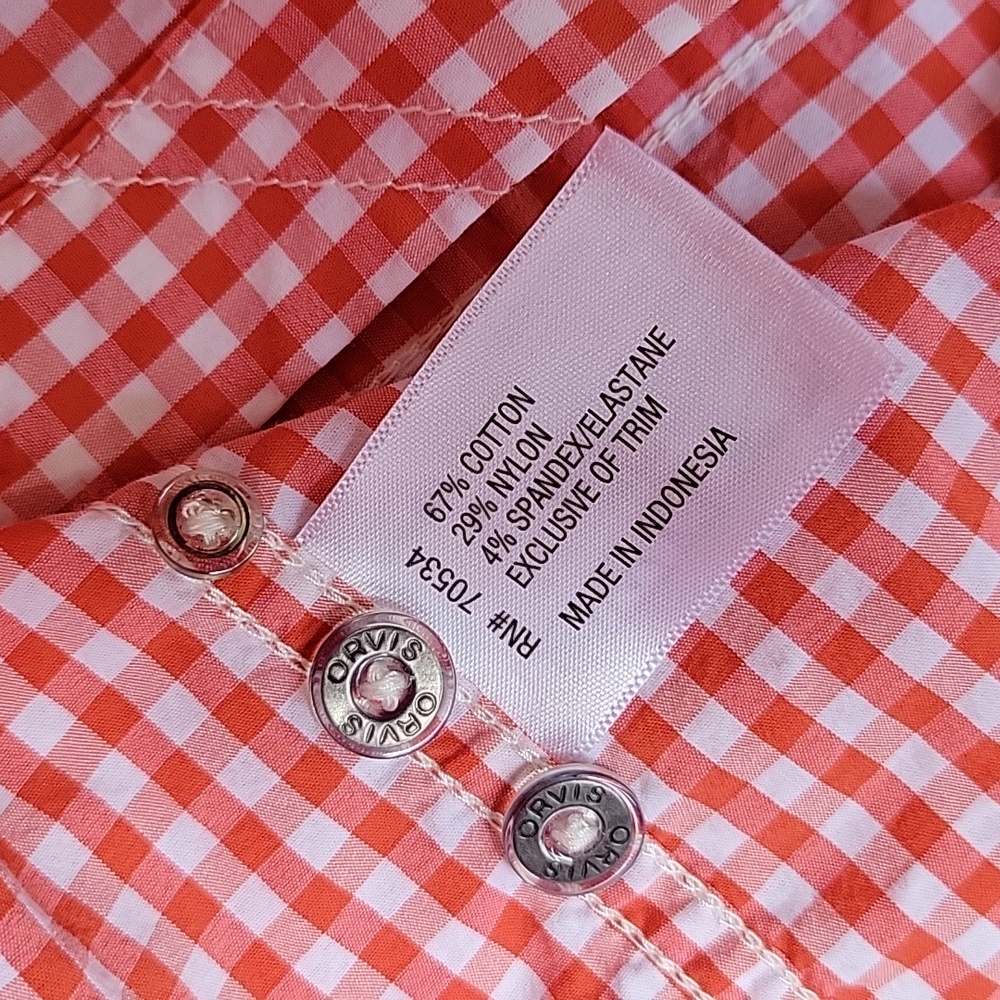 Orvis red/white checkered, button down long sleev… - image 11